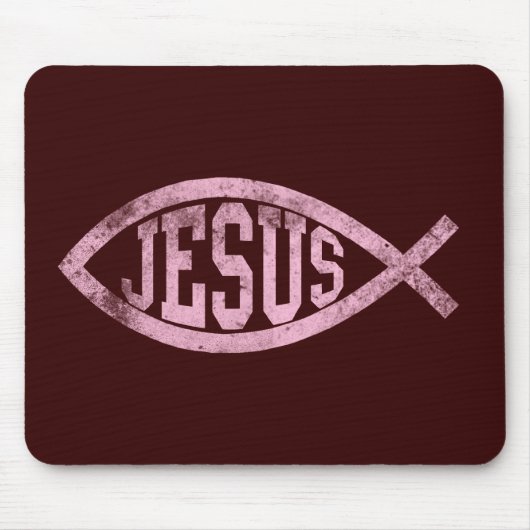 Jesus-Fische Ichthys christliches katholisches Mousepad (Vorne)
