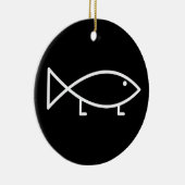 Jesus-Fische mit den Beinen - Verzierung Keramikornament (Rechts)