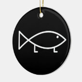 Jesus-Fische mit den Beinen - Verzierung Keramikornament (Links)