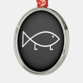 Jesus-Fische mit den Beinen - Verzierung Ornament Aus Metall (Links)