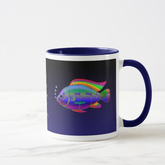 Jesus-Fische mit Hintergrund Tasse (Rechts)