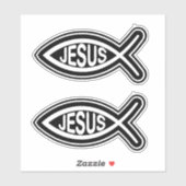 Jesus fischen Christliches religiöses Symbol Schwa Aufkleber (Blatt)