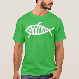 Jesus Fischen Schwimmen Christliches Schwimmen Ges T-Shirt