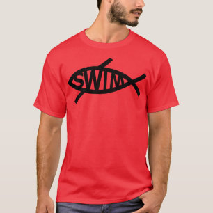 Jesus Fischen Schwimmen Christliches Schwimmen Ges T-Shirt