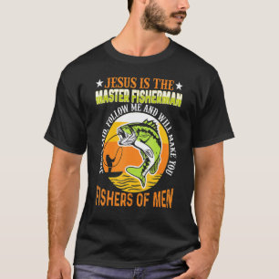 Jesus Fischer der Menschen Bibelvers Fischer Papa T-Shirt
