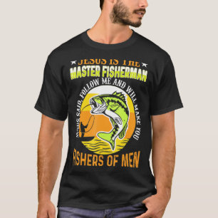 Jesus Fischer Von Menschen Bibelvers Fischen Vater T-Shirt
