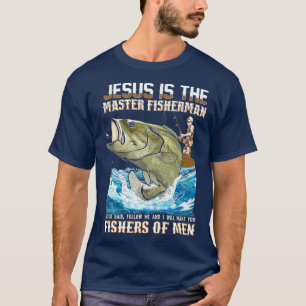 Jesus Fischer Von Menschen Bibelvers Fischer Papa T-Shirt