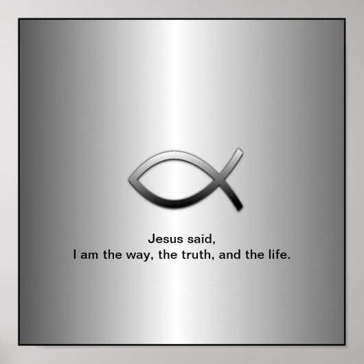 Jesus Fish Christlich Ichthys Bible Verse Poster (Vorne)
