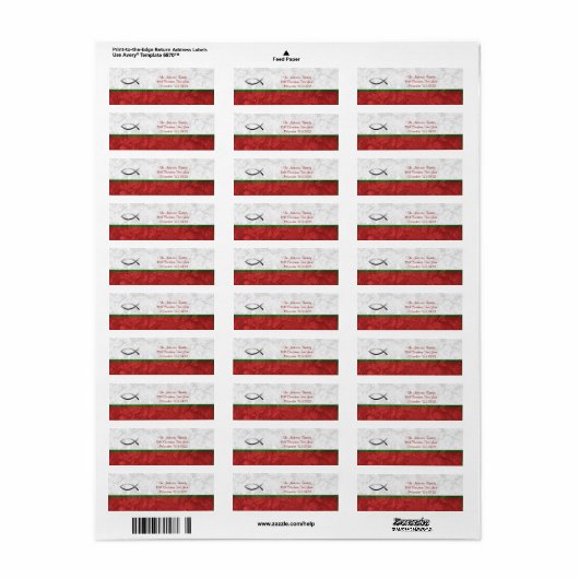 Jesus Fish Christliche Weihnachtsadresse (Vorne)