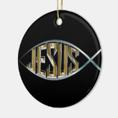 Jesus Fish Cutout Keramikornament (Links)