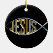 Jesus Fish Cutout Keramikornament (Hinten)