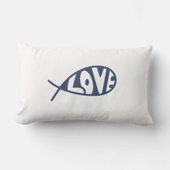 Jesus Fish Liebe Throw Kissen (Vorderseite)