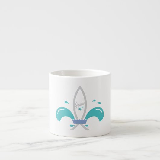 Jesus Fish Lilie Espressotasse (Vorderseite)