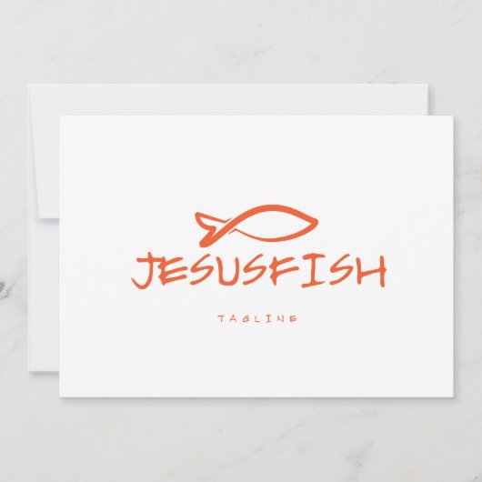 Jesus FISH Logo-Vorlage Einladung (Vorderseite)