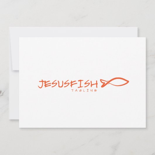 Jesus FISH Logo-Vorlage Einladung (Rückseite)