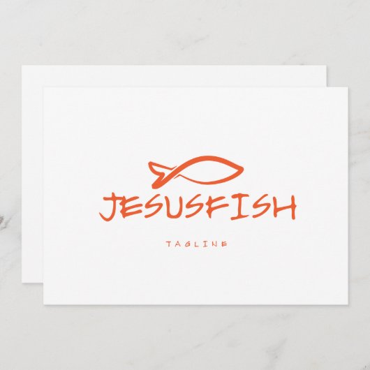 Jesus FISH Logo-Vorlage Einladung (Vorne/Hinten)