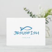 Jesus FISH Logo-Vorlage Einladung (Stehend Vorderseite)
