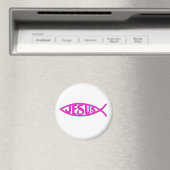 Jesus Fish (Magnet Pink) Magnet (In Situ (Geschirrspüler))