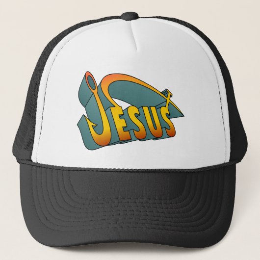 Jesus Fish Nail Truckerkappe (Vorderseite)