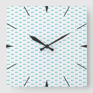 Jesus Fish Pattern Quadratische Wanduhr