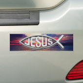 Jesus Fish schöner Sonnenuntergang Autoaufkleber (Auf Auto)