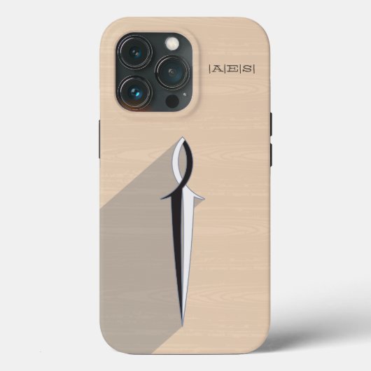 Jesus Fish Schwert mit Holzkorn iPhone Case (Rückseite)