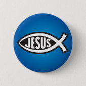 Jesus Fish Secret Symbol Ichthys Bildschirms Maced Button (Vorderseite)