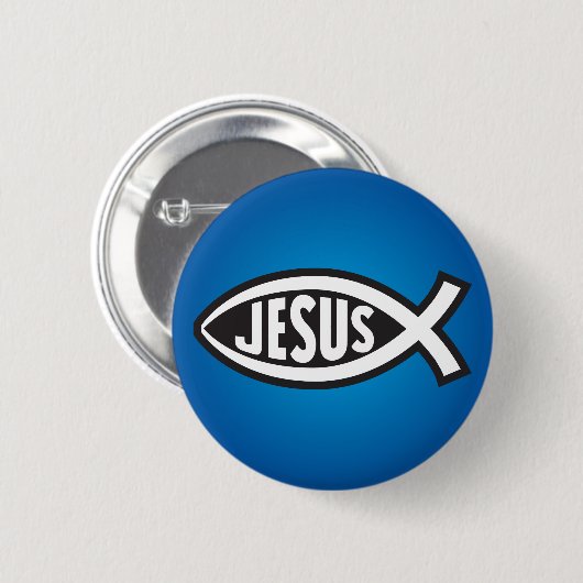 Jesus Fish Secret Symbol Ichthys Bildschirms Maced Button (Vorne & Hinten)