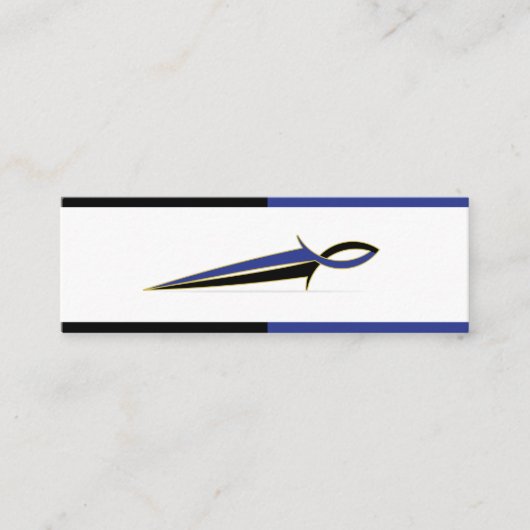 Jesus Fish Sword Mini Visitenkarte (Vorderseite)