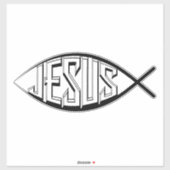 JESUS FISH SYMBOL BIG DECAL STICKERS AUFKLEBER (Blatt)