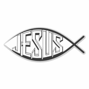 JESUS FISH SYMBOL BIG DECAL STICKERS AUFKLEBER