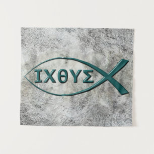 Jesus Fish Symbol Tapestry Wandteppich