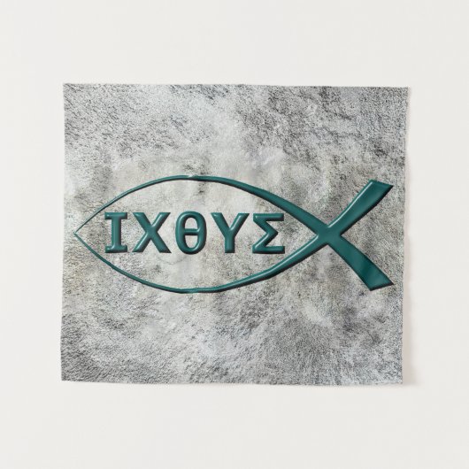 Jesus Fish Symbol Tapestry Wandteppich (Vorderseite (Horizontal))