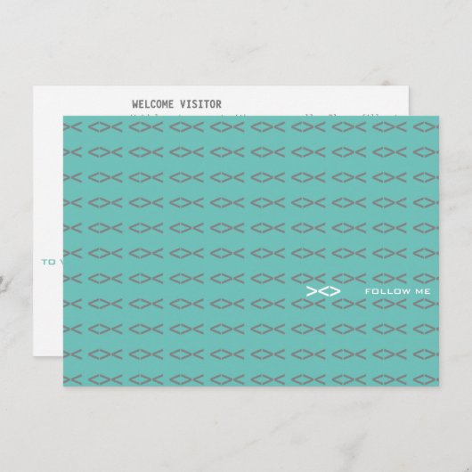 Jesus Fish Text Visitenkarte Begleitkarte (Vorne/Hinten)