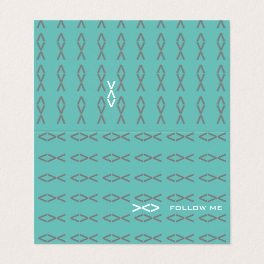 Jesus Fish Text Visitenkarten (Außenseite Aufgefaltet)