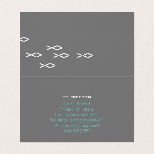 Jesus Fish Text Visitenkarten (Innenseite Aufgefaltet)