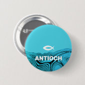 Jesus Fish Wavy Waters Button (Vorne & Hinten)