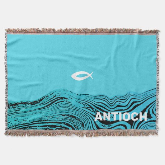Jesus Fish Wavy Waters Decke (Vorderseite)