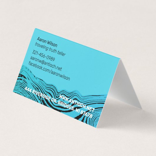 Jesus Fish Wavy Waters Visitenkarten (Rückseite)