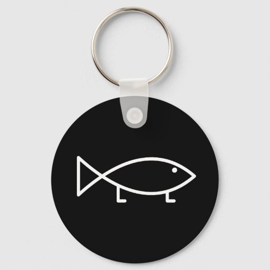 Jesus Fish with Legs - Keychain Schlüsselanhänger (Vorderseite)
