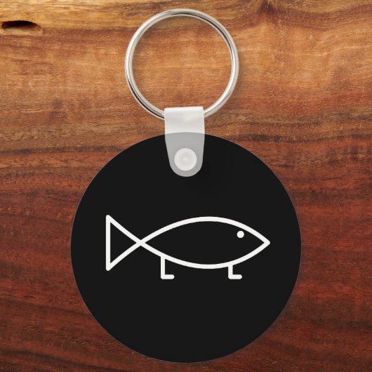 Jesus Fish with Legs - Keychain Schlüsselanhänger (Vorderseite)