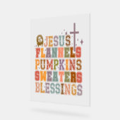 Jesus Flannels Pumpkins Sweaters Segnungen Acrylschild (Winkel)