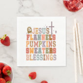 Jesus Flannels Pumpkins Sweaters Segnungen Serviette (Beispiel)