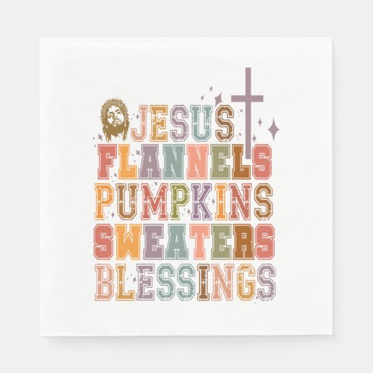 Jesus Flannels Pumpkins Sweaters Segnungen Serviette (Vorderseite)