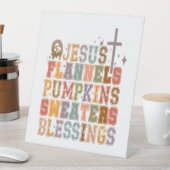 Jesus Flannels Pumpkins Sweaters Segnungen Sockelschild (In Situ)