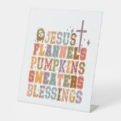 Jesus Flannels Pumpkins Sweaters Segnungen Sockelschild (Vorderseite)