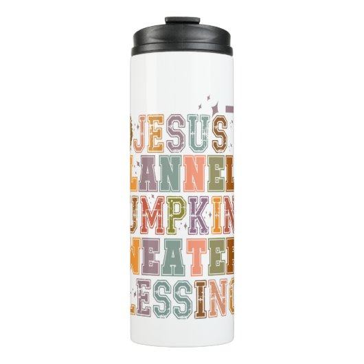 Jesus Flannels Pumpkins Sweaters Segnungen Thermosbecher (Vorderseite)