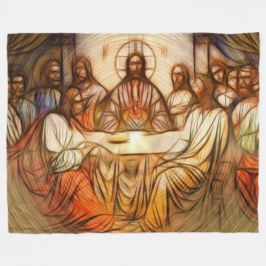Jesus Fleece Blanket (Vorderseite (Horizontal))