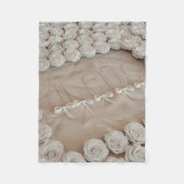 JESÚS Fleece & Sherpa Blanket - White Roses & (Vorderseite)