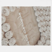 JESÚS Fleece & Sherpa Blanket - White Roses & (Vorderseite (Horizontal))